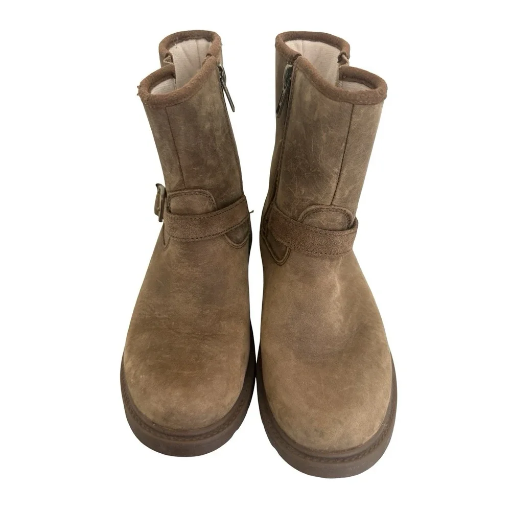 UGG  Kinzey Weather  Brown Leather  Winter Boots  Little Kids  Size Us 3  Eu 35